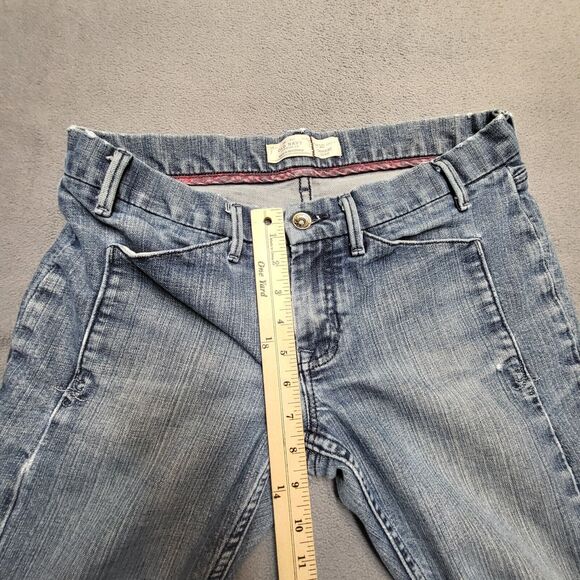 Old Navy Jeans Womens Size 10 Blue Lowest Rise Straight Distressed Denim Stretch - Picture 8 of 12